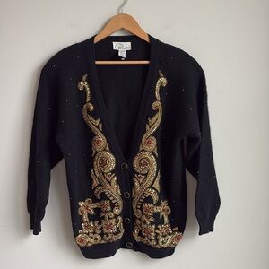 Vintage Pappagallo Lambs Wool Cardigan Sweater